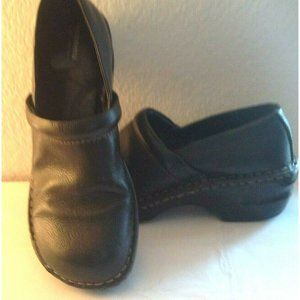 Sonoma Life Style Black Leather Slip-On Clog Shoes Size 9 ½ Medium